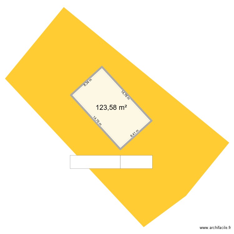 Maison dessus. Plan de 1 pièce et 124 m2