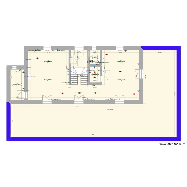 Piécourt salon. Plan de 5 pièces et 186 m2