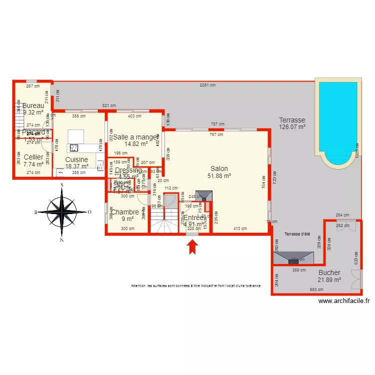 BI 6178 RDC c&ocirc;t&eacute;. Plan de 
