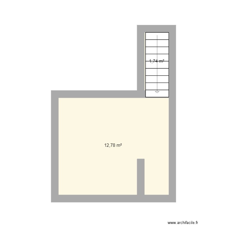 cave. Plan de 2 pièces et 15 m2