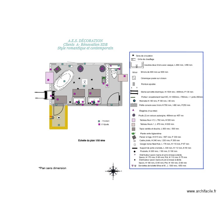 Plan de sol vierge. Plan de 2 pièces et 13 m2