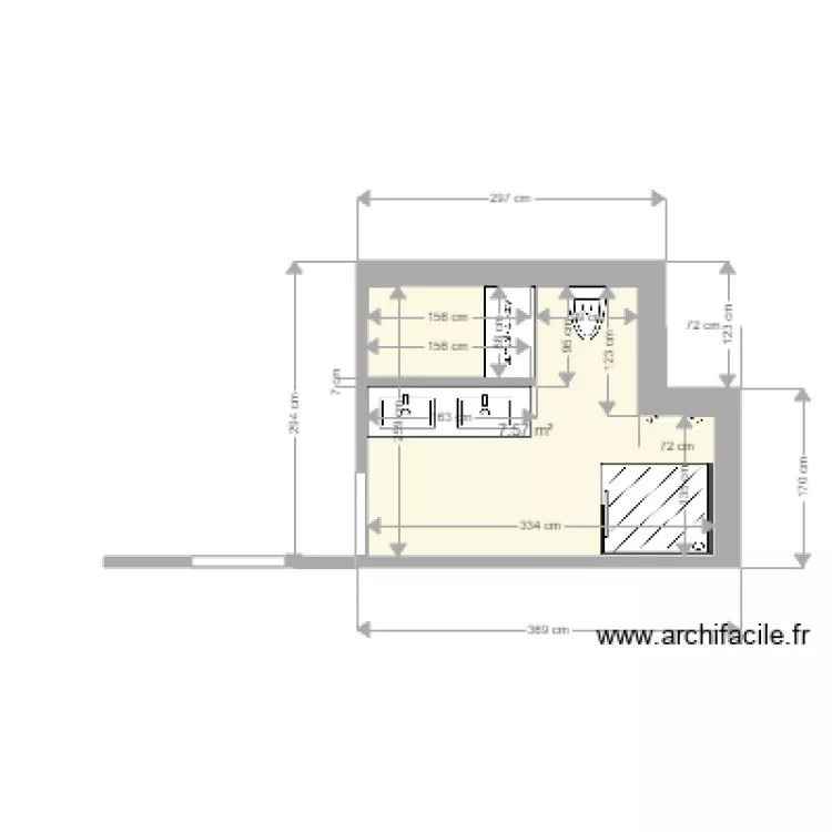 Salle de bain Master Divonnes. Plan de 