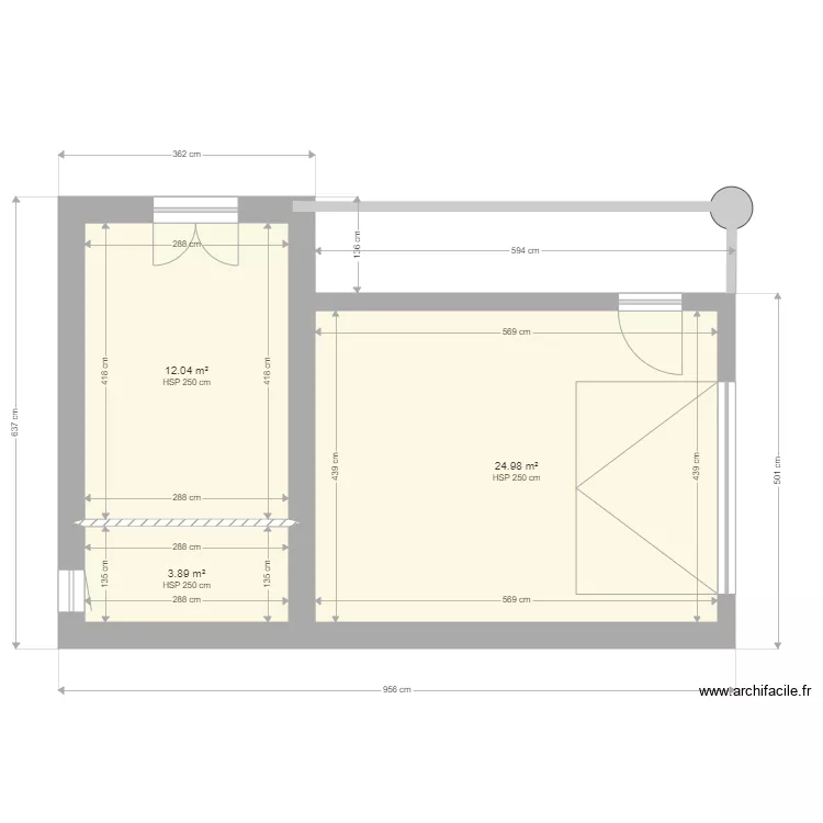 garage studio placo. Plan de 