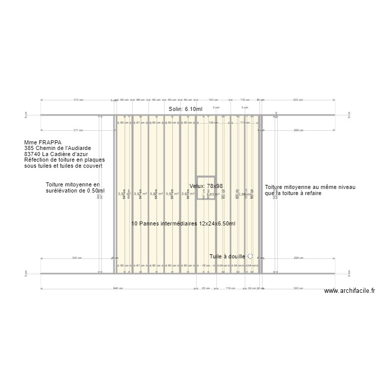 Plan FRAPPA. Plan de 8 pièces et 36 m2