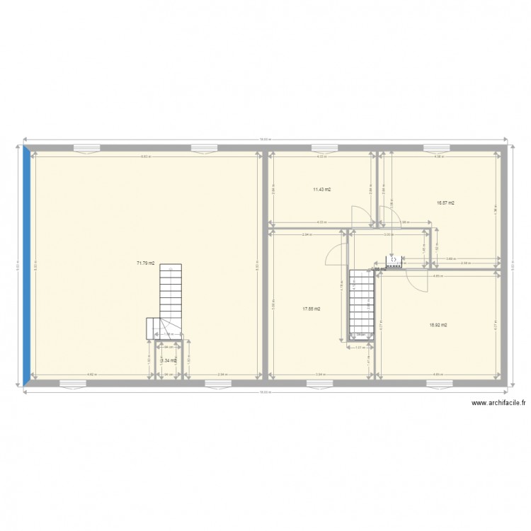 maison mitoyenne etage1. Plan de 0 pièce et 0 m2