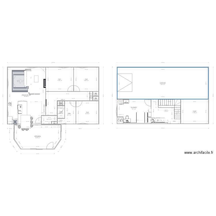 maison cuisine centrale et sous sol 2. Plan de 0 pièce et 0 m2