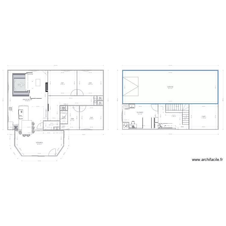 maison cuisine centrale et sous sol 2. Plan de 