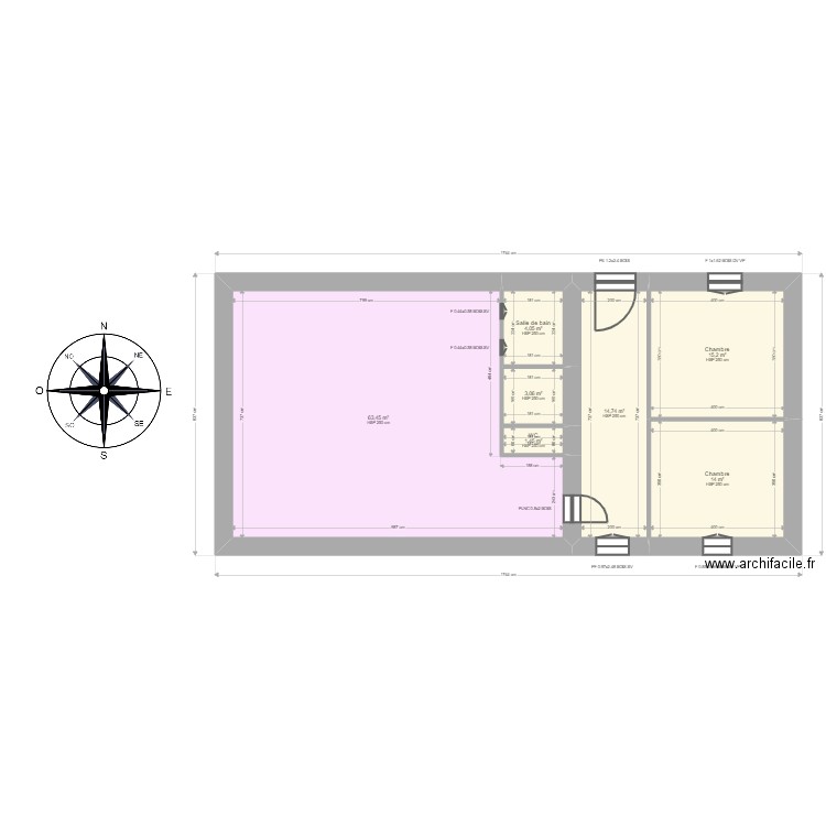 Lussagnet. Plan de 12 pièces et 233 m2