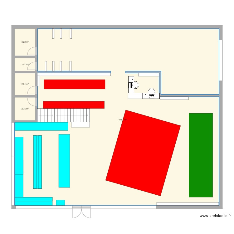 PLAN RDC MOTOPASSION. Plan de 5 pièces et 203 m2