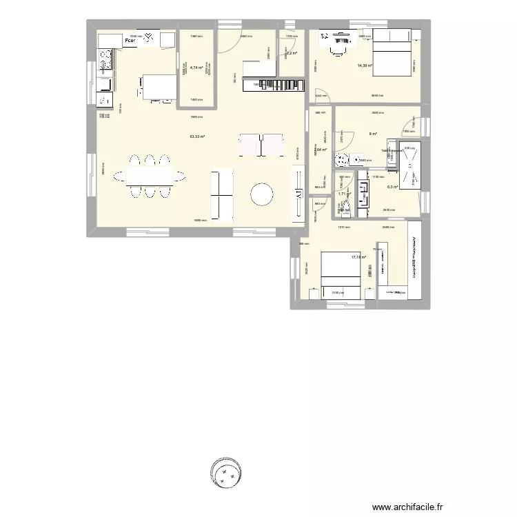 maison pougny. Plan de 