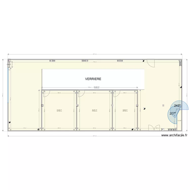 Pi&egrave;ce principale apr&egrave;s travaux. Plan de 