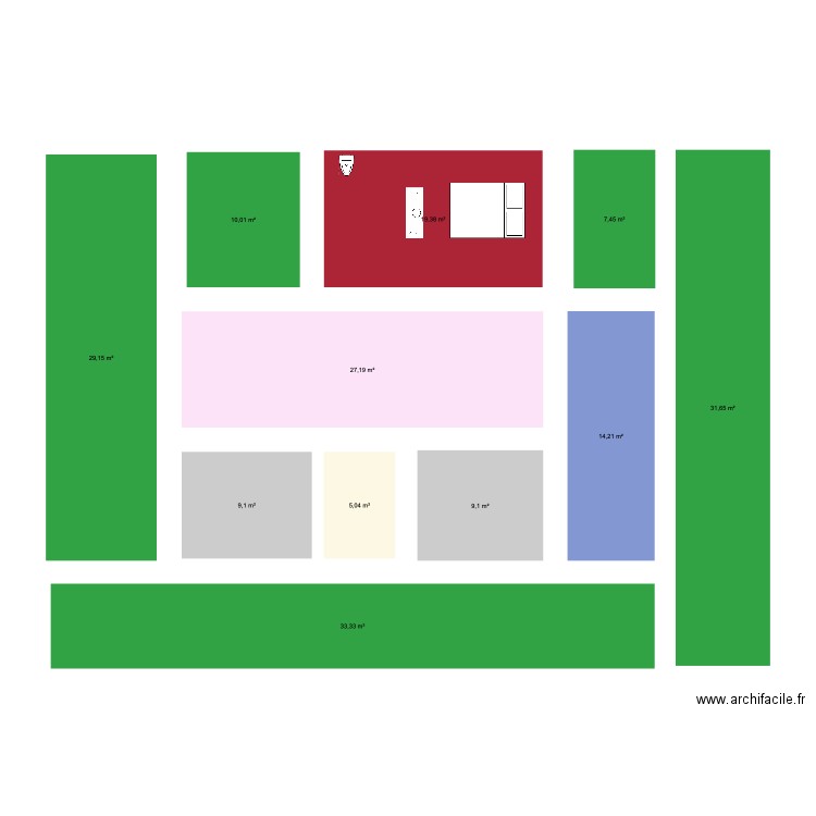 Plan maison 1. Plan de 11 pièces et 196 m2