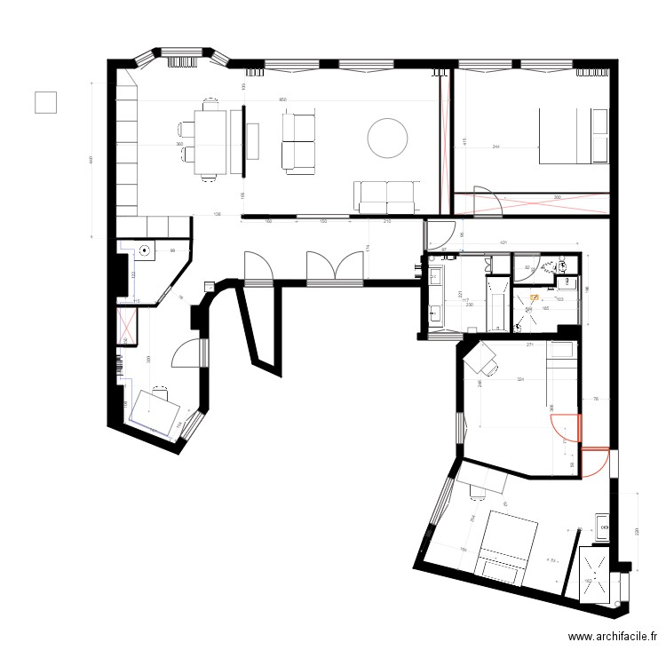 de witte salle de b option 2. Plan de 0 pièce et 0 m2