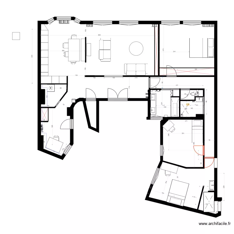 de witte salle de b option 2. Plan de 
