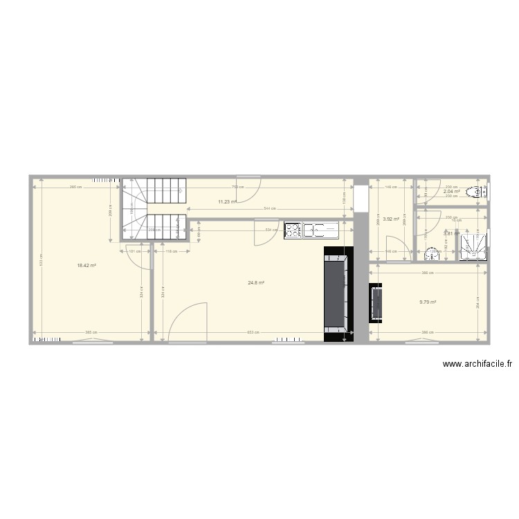 Monein RDC actuel. Plan de 0 pièce et 0 m2