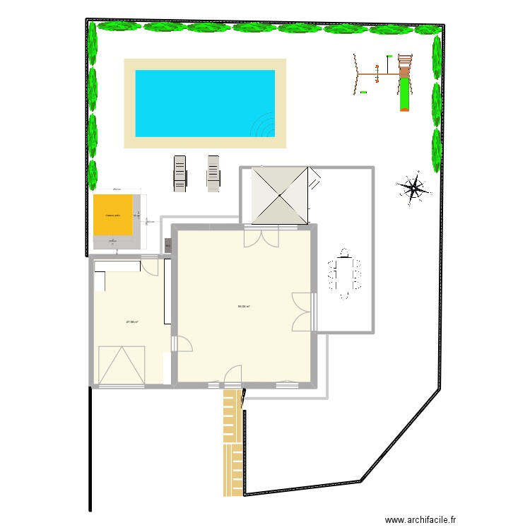 Froeninguen v2. Plan de 2 pièces et 83 m2