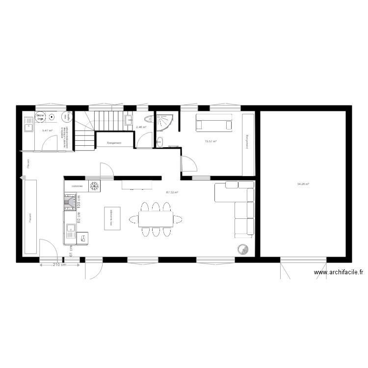 Projet Spinelli plan implantation cuisine 17. Plan de 0 pièce et 0 m2