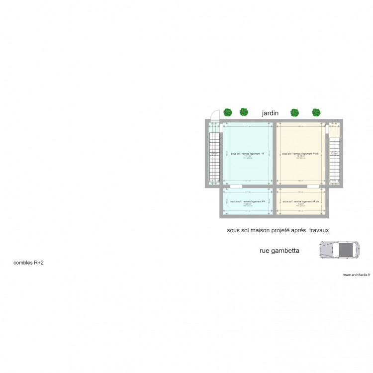 sous sol  wignehies après travaux. Plan de 0 pièce et 0 m2