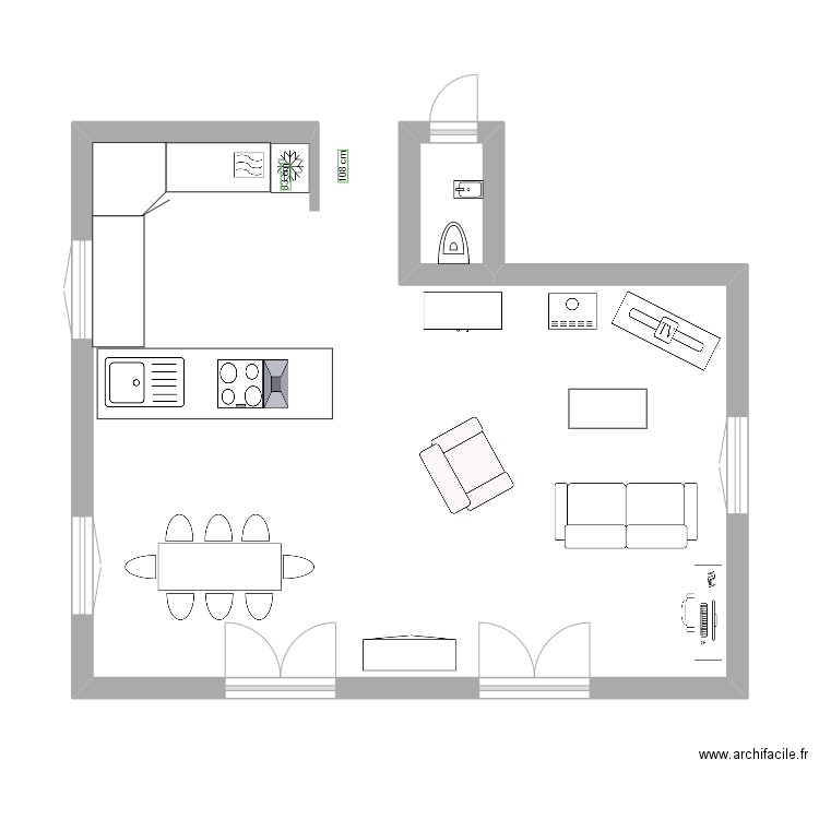 Projet cuisine. Plan de 0 pièce et 0 m2