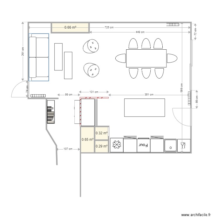 Pièce de vie. Plan de 0 pièce et 0 m2