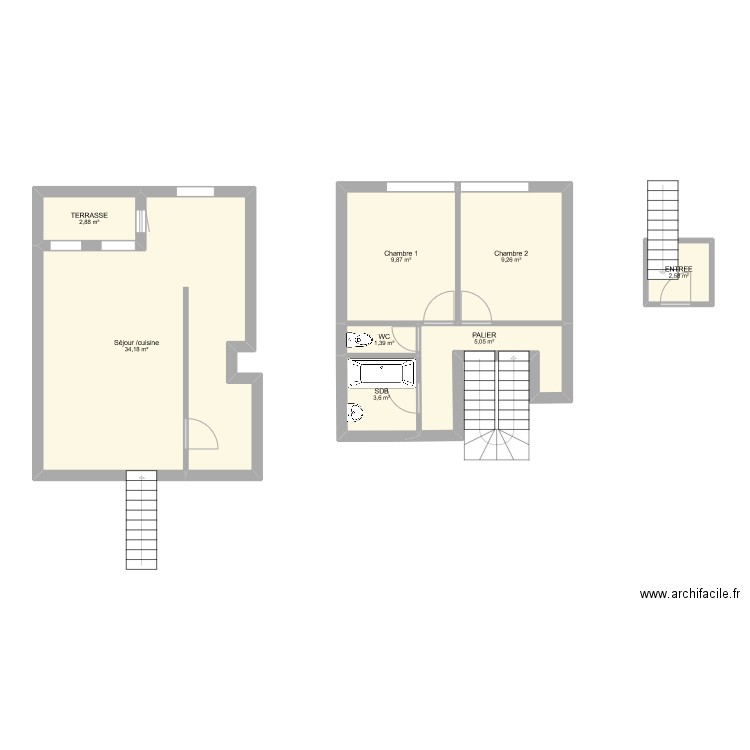Niveau 2 duplex. Plan de 0 pièce et 0 m2