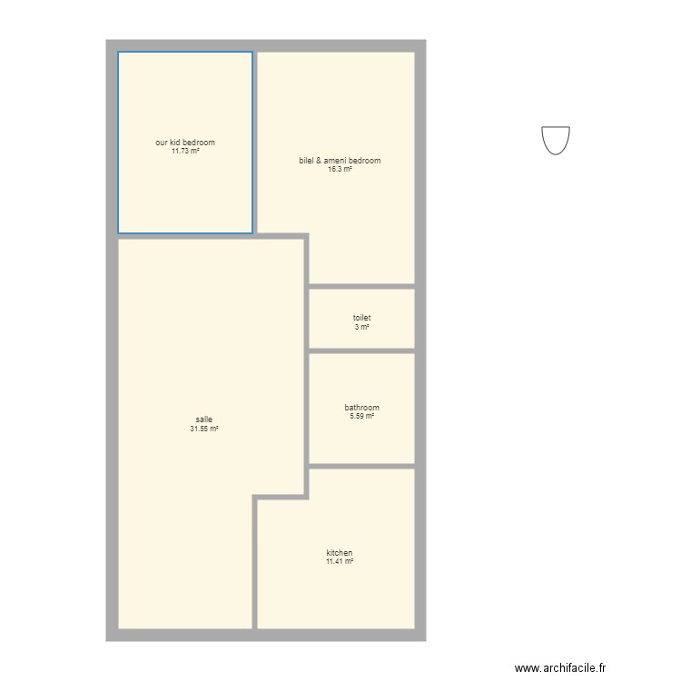 maison 7m facade. Plan de 0 pièce et 0 m2