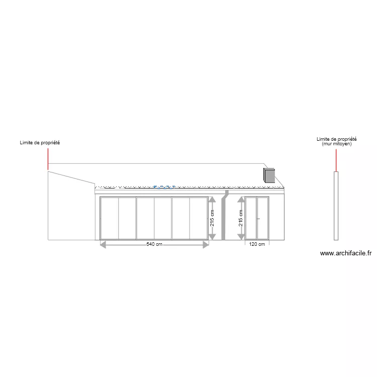 Facade Jardin Baies 3. Plan de 