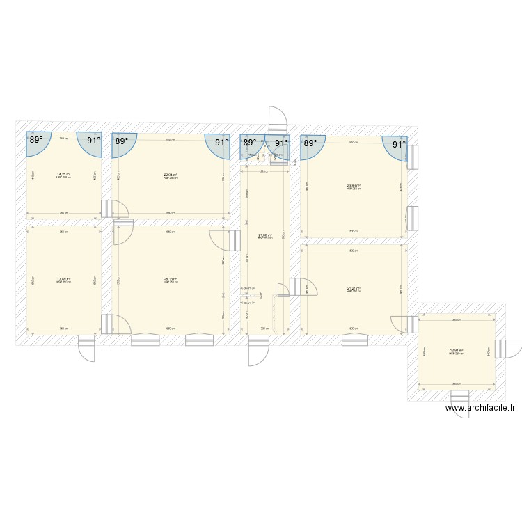 Rez CMV Vierves sol 2. Plan de 8 pièces et 161 m2