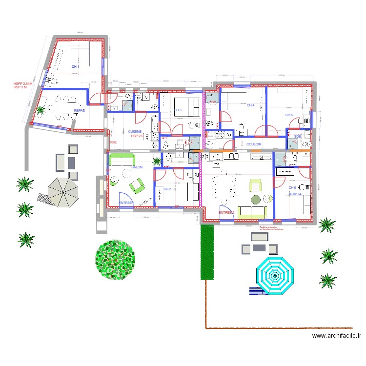 DAMIEN P 5 07/09. Plan de 12 pièces et 168 m2