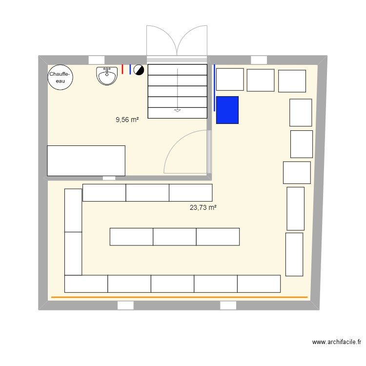 Caves d'affinage Vincent DELARGILIERE. Plan de 2 pièces et 33 m2