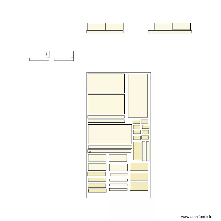 banquettes Ninon. Plan de 