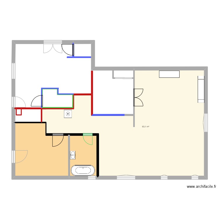                    Yvrac RDC schémas pour vérifications. Plan de 0 pièce et 0 m2