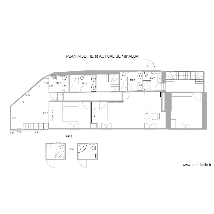 PLAN MODIFIE ACTUALISE 1er ALBA. Plan de 0 pièce et 0 m2