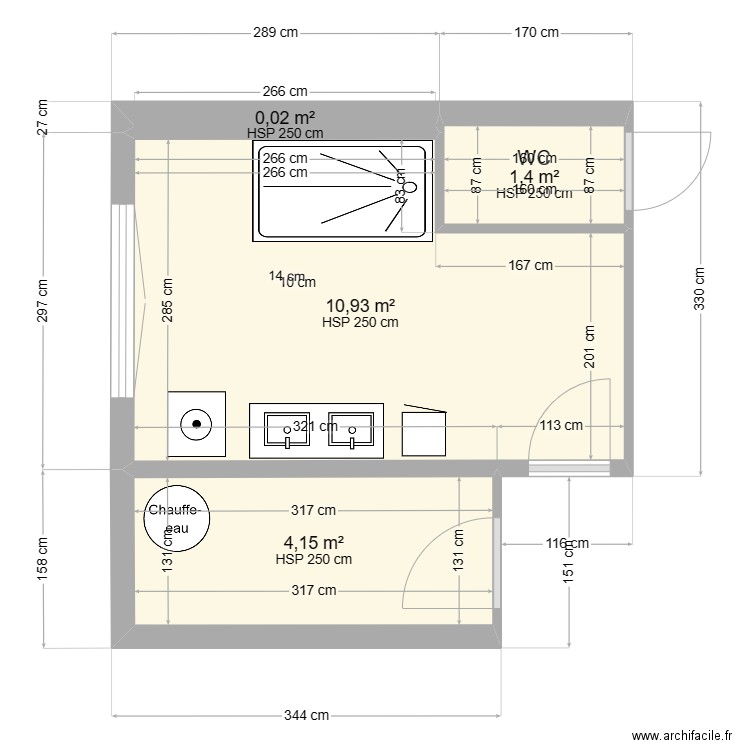 charp1. Plan de 4 pièces et 17 m2