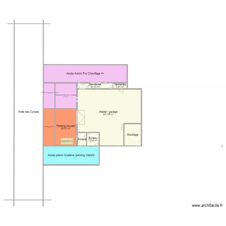 Hangar pour locataire (d&eacute;finitif). Plan de 