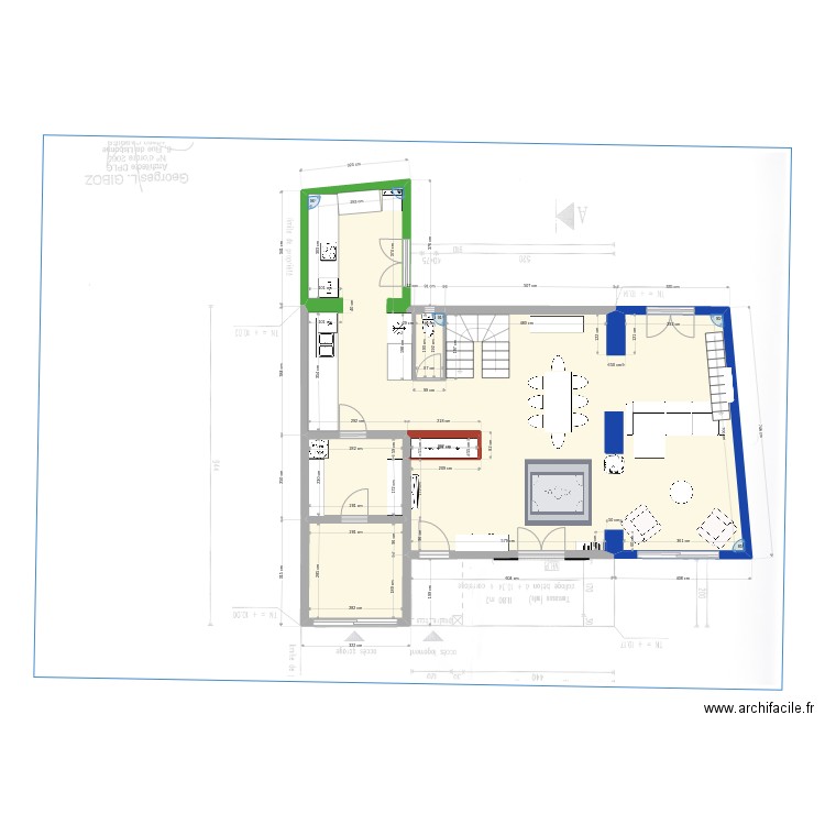 Extension Maison (sans le fond). Plan de 5 pièces et 101 m2