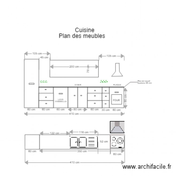 cuisine plan des meubles Electricité. Plan de 0 pièce et 0 m2