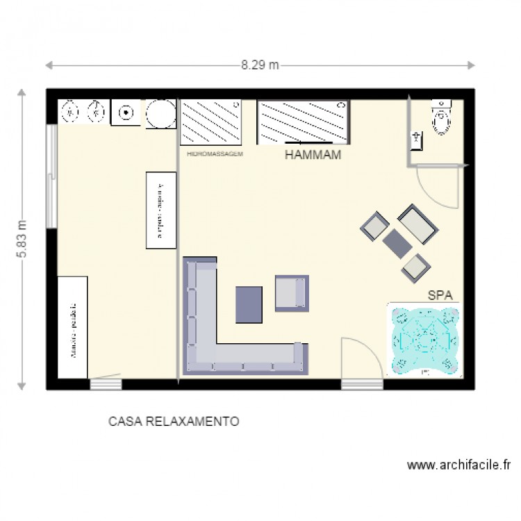 piece détente. Plan de 0 pièce et 0 m2