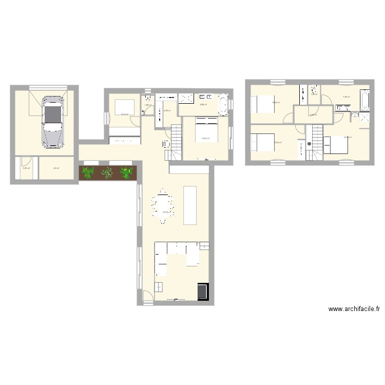 Plan iffendic. Plan de 18 pièces et 197 m2