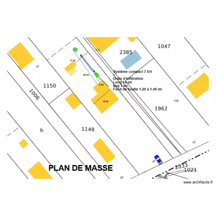 LUBIN drain. Plan de 