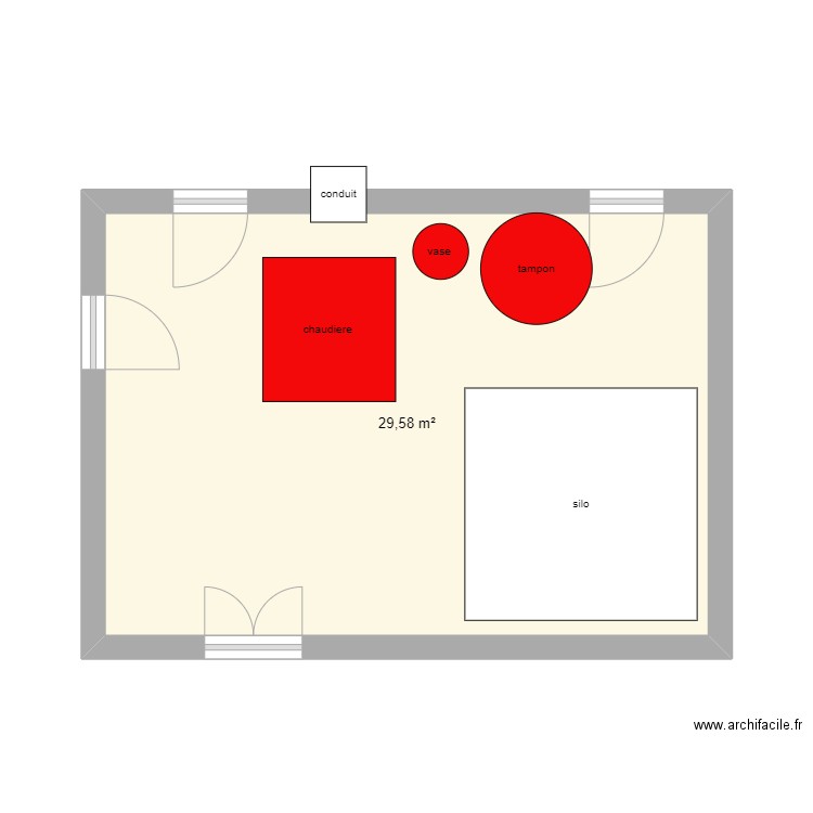 winiarski. Plan de 1 pièce et 30 m2