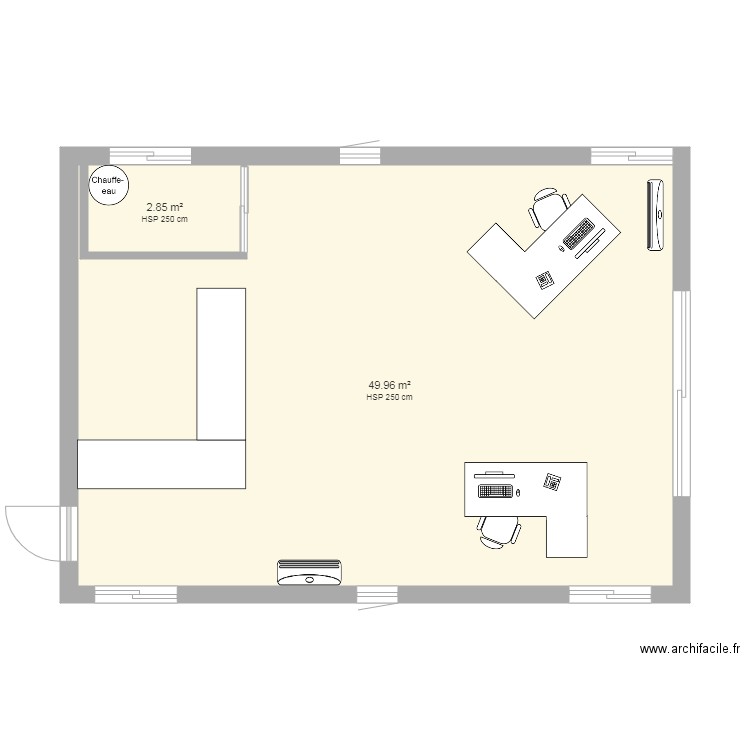 plan bureau etage. Plan de 0 pièce et 0 m2