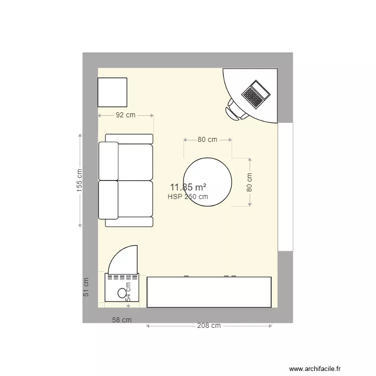 Salon belle maman 1. Plan de 