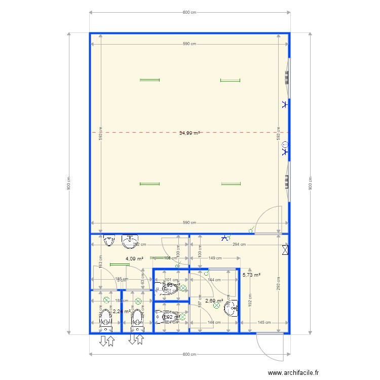 Ville d ardenne avec toilettes 900x600. Plan de 0 pièce et 0 m2