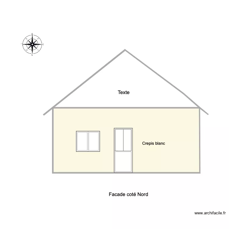 façade coté nord. Plan de façade coté nord. Plan de