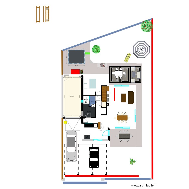 PLAN CABANON KERVELINE. Plan de 7 pièces et 30 m2