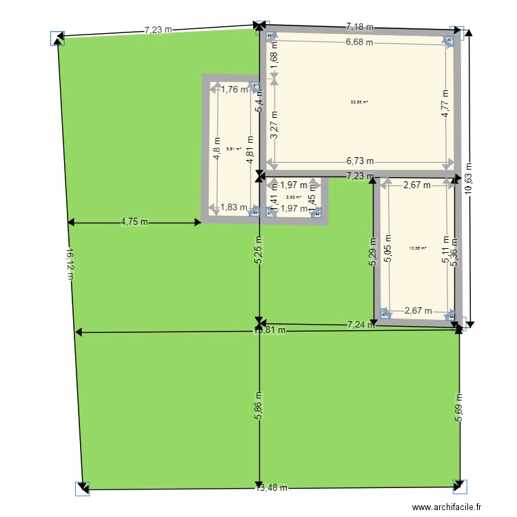 PLAN SUIVANT CADASTRE. Plan de 4 pièces et 58 m2