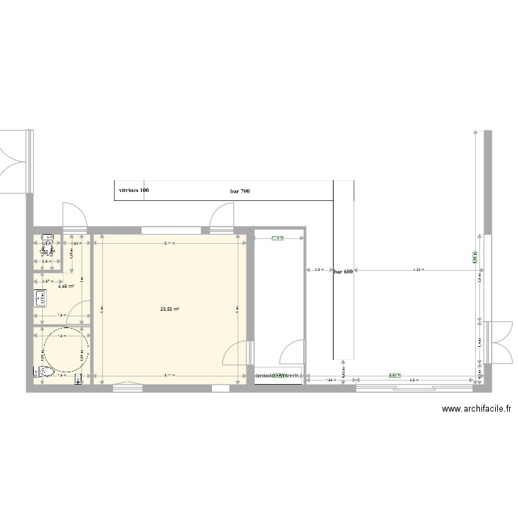 Brew pub côté cuisine. Plan de 0 pièce et 0 m2