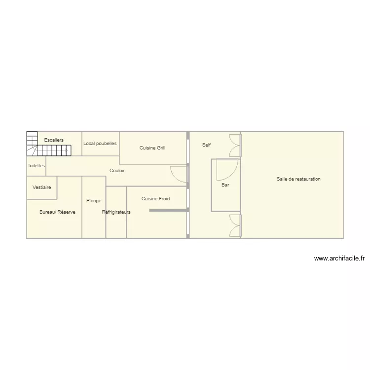 Caf&eacute;t&eacute;ria CROUS. Plan de 