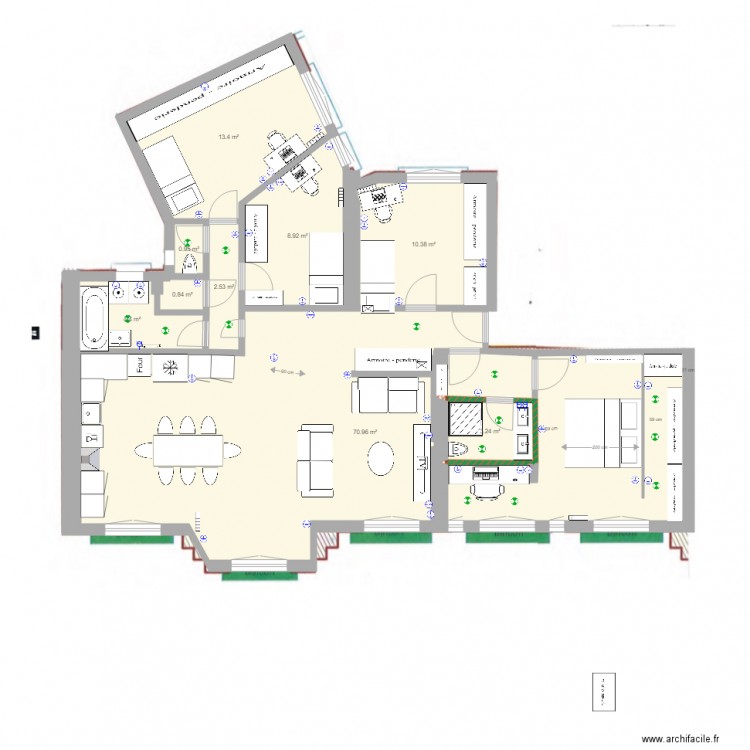 base cotée Jaures projet amandine 0603. Plan de 0 pièce et 0 m2